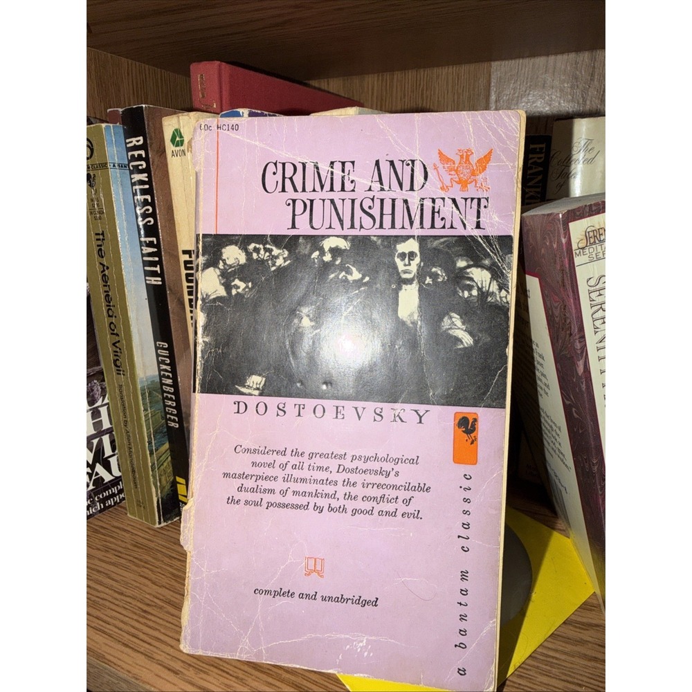 Crime and Punishment Dostoevsky Bantam Vintage PB 1959 Sixth Printing Rare Cover